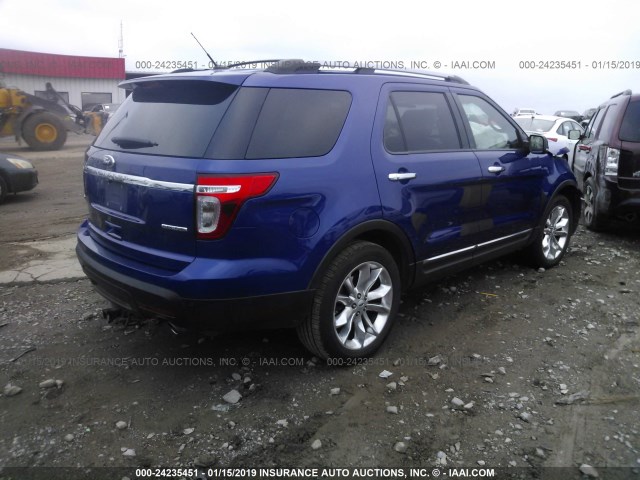 1FM5K7D8XDGA97564 - 2013 FORD EXPLORER XLT BLUE photo 4