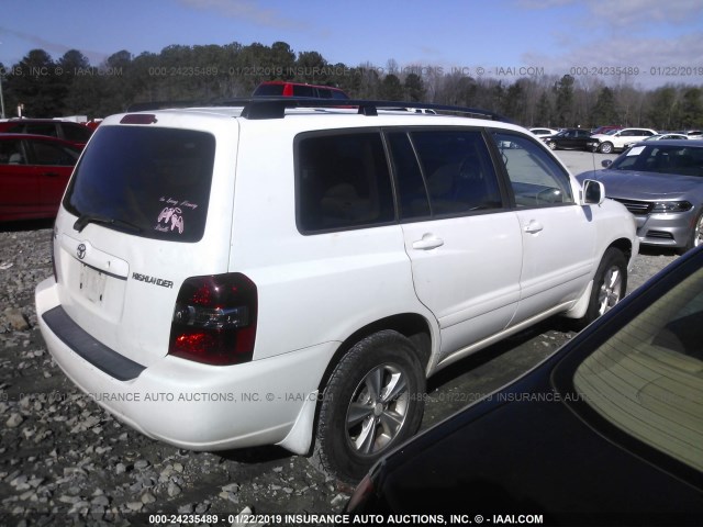 JTEGD21A050130093 - 2005 TOYOTA HIGHLANDER Սպիտակ լուսանկար 4