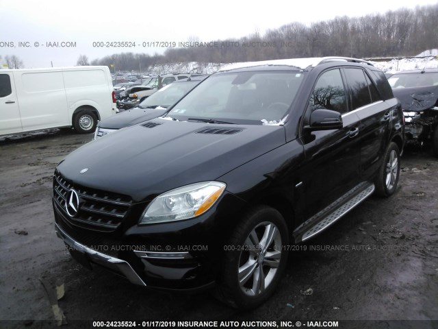 4JGDA2EB0CA067583 - 2012 MERCEDES-BENZ ML 350 BLUETEC BLACK photo 2