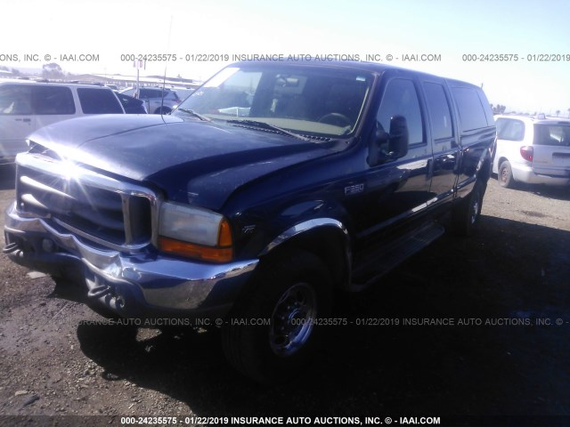 1FTSW31S31EA12186 - 2001 FORD F350 SRW SUPER DUTY BLUE photo 2