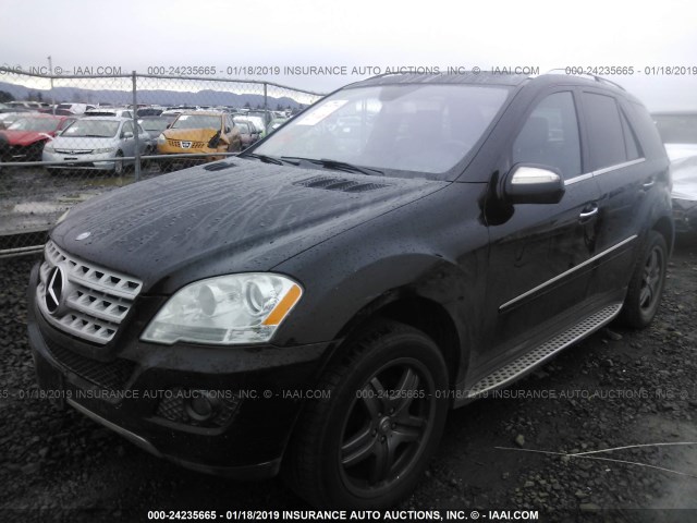 4JGBB8GB4AA597024 - 2010 MERCEDES-BENZ ML 350 4MATIC BLACK photo 2