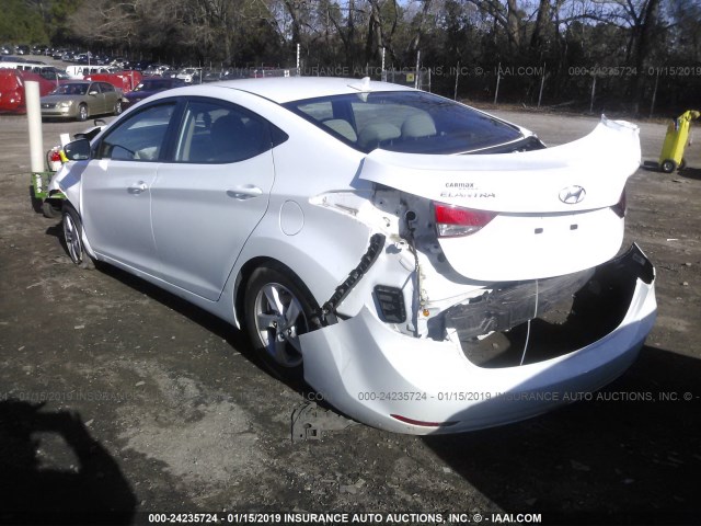 5NPDH4AEXFH602783 - 2015 HYUNDAI ELANTRA WHITE photo 3