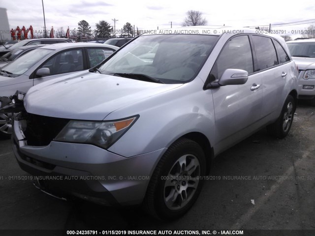 2HNYD28428H539988 - 2008 ACURA MDX TECHNOLOGY SILVER photo 2