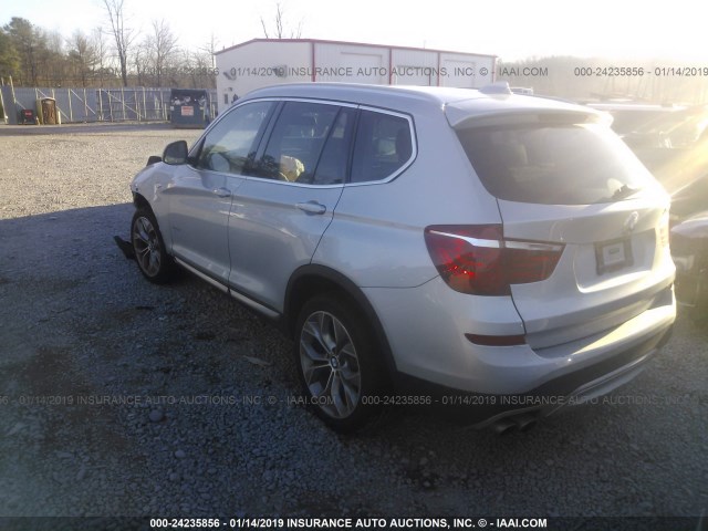 5UXWX9C51G0D77966 - 2016 BMW X3 XDRIVE28I SILVER photo 3