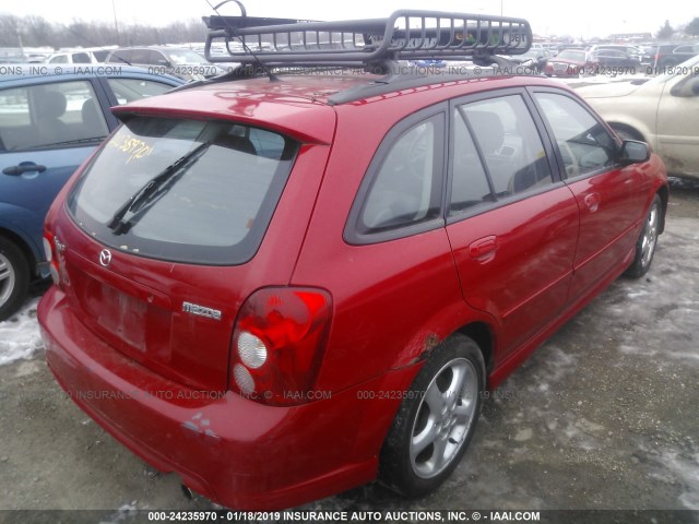 JM1BJ245521462252 - 2002 MAZDA PROTEGE PR5 RED photo 4