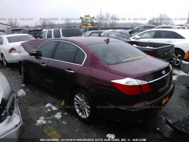 KMHGC4DE4BU135847 - 2011 HYUNDAI GENESIS 3.8L MAROON photo 3