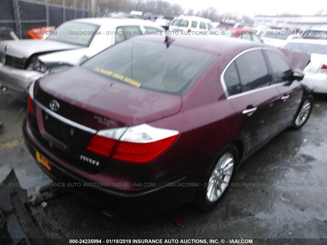 KMHGC4DE4BU135847 - 2011 HYUNDAI GENESIS 3.8L MAROON photo 4