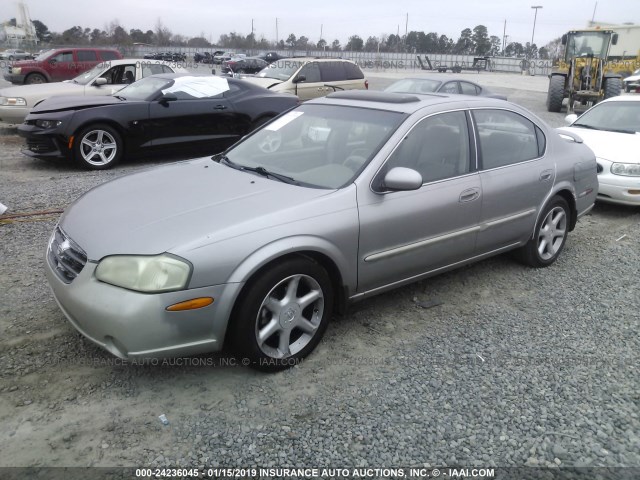 JN1CA31D21T616167 - 2001 NISSAN MAXIMA GXE/SE/GLE/20TH ANNIV SILVER photo 2