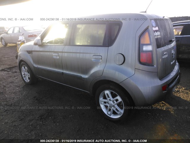 KNDJT2A26A7050336 - 2010 KIA SOUL +/!/SPORT GRAY photo 3