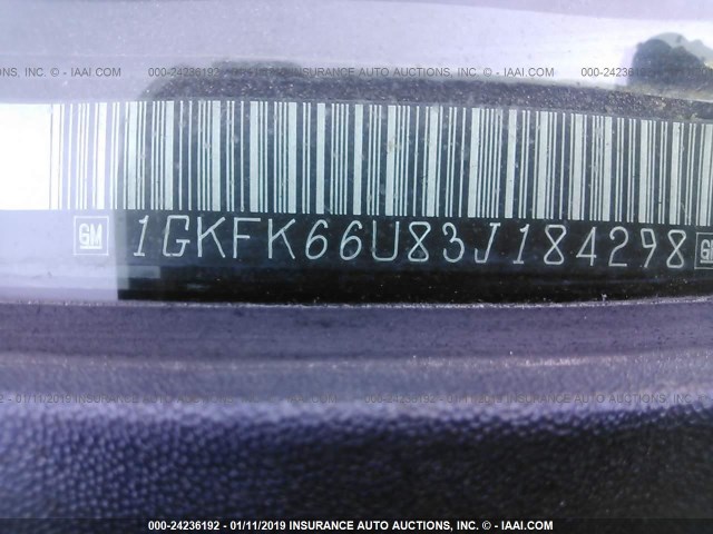 1GKFK66U83J184298 - 2003 GMC YUKON XL DENALI BLACK photo 9