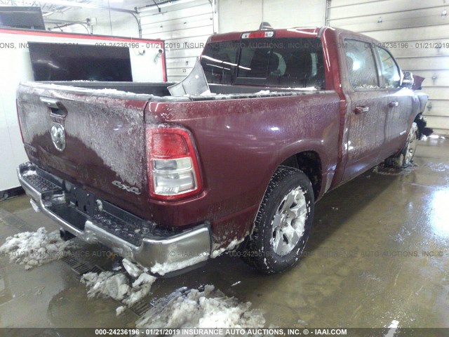 1C6SRFFT4KN667606 - 2019 RAM 1500 BIG HORN/LONE STAR RED photo 4