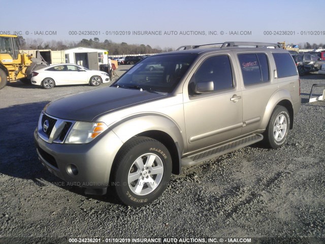 5N1AR18U68C604424 - 2008 NISSAN PATHFINDER S/LE/SE TAN photo 2