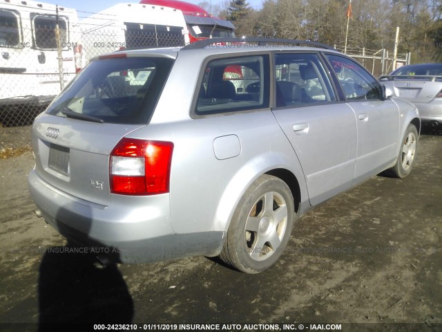 WAUVC68E92A313199 - 2002 AUDI A4 1.8T AVANT QUATTRO SILVER photo 4