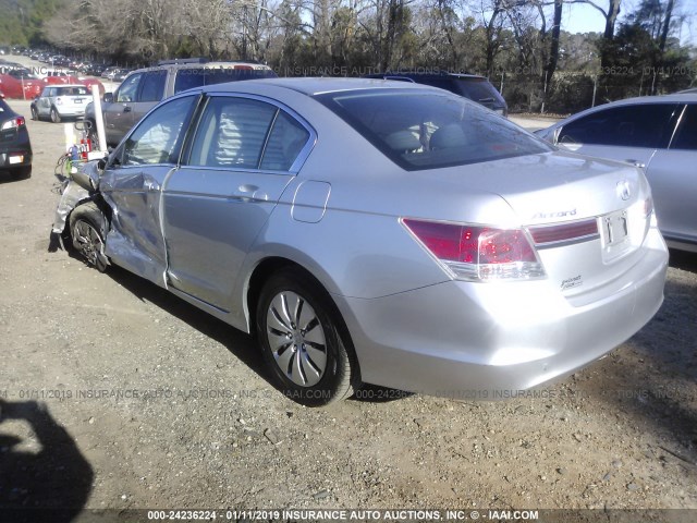 1HGCP2F35CA086346 - 2012 HONDA ACCORD LX SILVER photo 3