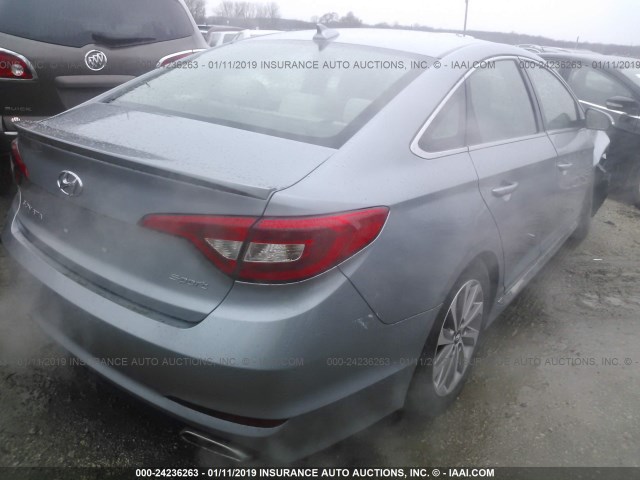 5NPE34AF6FH222836 - 2015 HYUNDAI SONATA SPORT/LIMITED SILVER photo 4