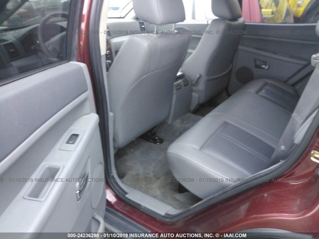 1J8HR58257C589883 - 2007 JEEP GRAND CHEROKEE LIMITED MAROON photo 8