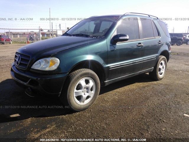 4JGAB54E42A312610 - 2002 MERCEDES-BENZ ML 320 GREEN photo 2