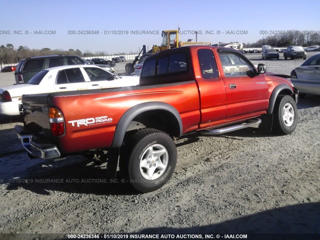 5TESN92N73Z282827 - 2003 TOYOTA TACOMA XTRACAB PRERUNNER RED photo 4