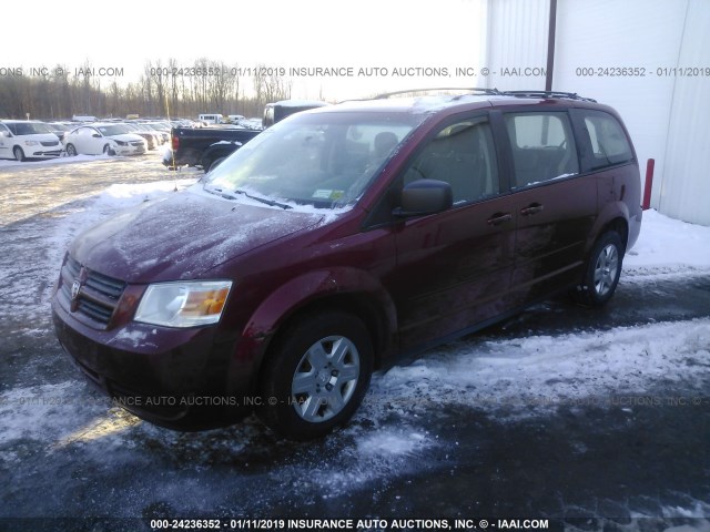 2D8HN44E49R664730 - 2009 DODGE GRAND CARAVAN SE RED photo 2