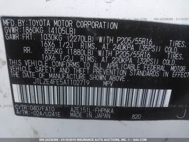 JTLZE4FE5A1102719 - 2010 TOYOTA SCION XB Ақ фото 9