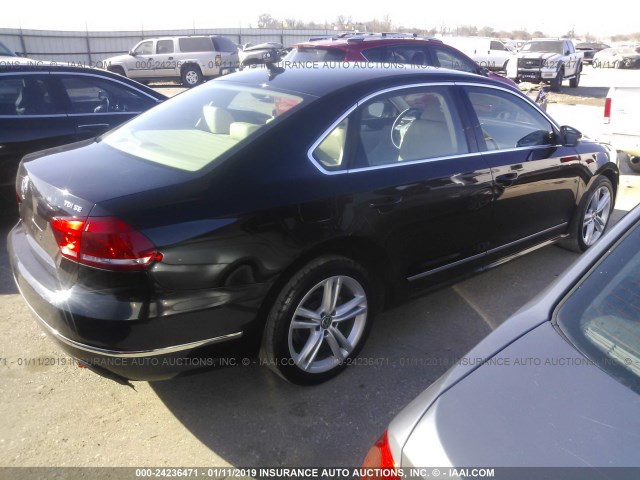 1VWBN7A38DC067359 - 2013 VOLKSWAGEN PASSAT SE BLACK photo 4