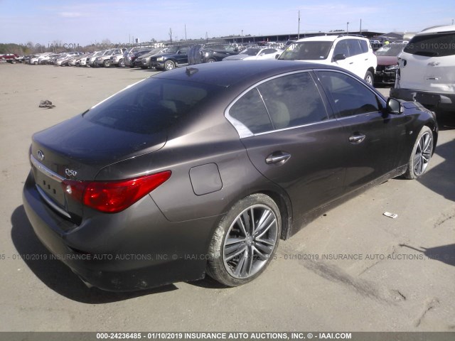 JN1BV7AP1FM330426 - 2015 INFINITI Q50 PREMIUM/SPORT BROWN photo 4