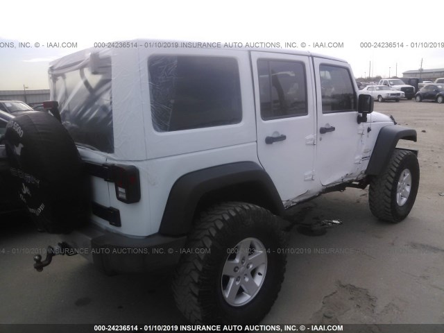 1C4HJWEGXEL203380 - 2014 JEEP WRANGLER UNLIMITE SAHARA WHITE photo 4