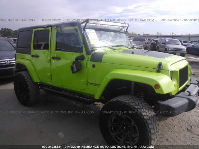 1C4HJWEG4DL516925 - 2013 JEEP WRANGLER UNLIMITE SAHARA GREEN photo 1