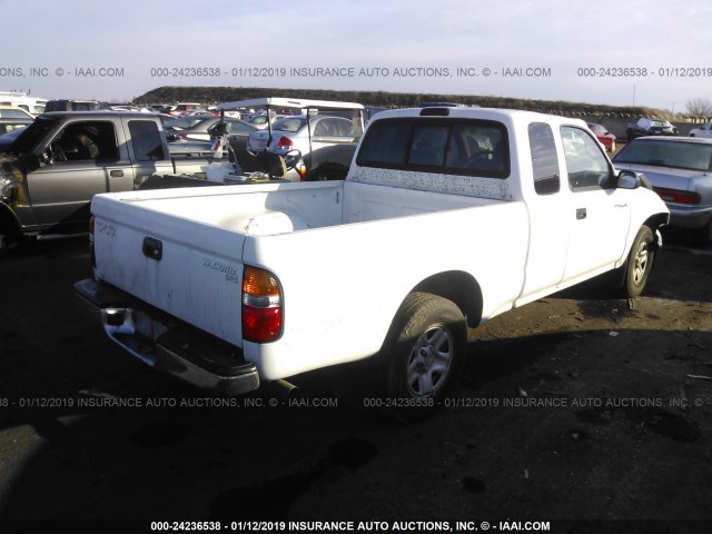 5TEVL52N21Z766560 - 2001 TOYOTA TACOMA XTRACAB WHITE photo 4