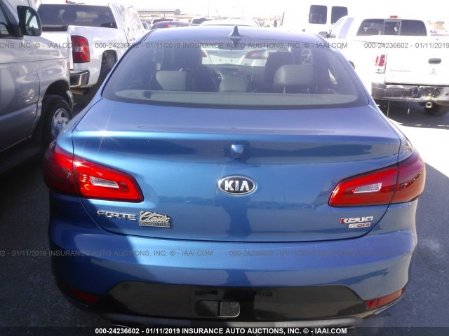 KNAFZ6A35E5254256 - 2014 KIA FORTE SX BLUE photo 6