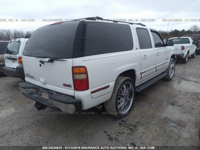 3GKFK16T71G269951 - 2001 GMC YUKON XL K1500 WHITE photo 4