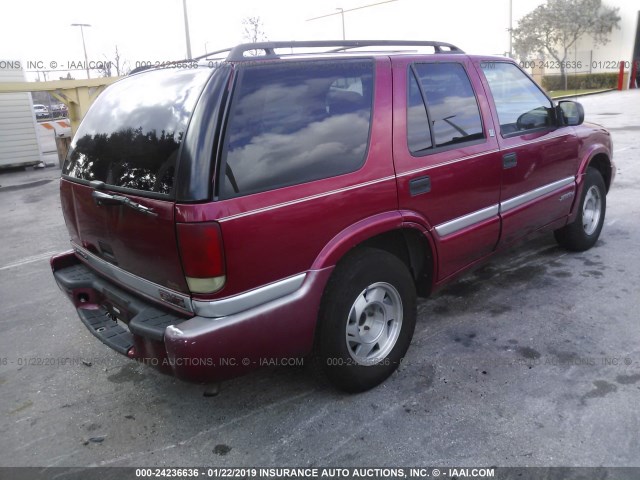 1GKCS13W3Y2202381 - 2000 GMC JIMMY RED photo 4