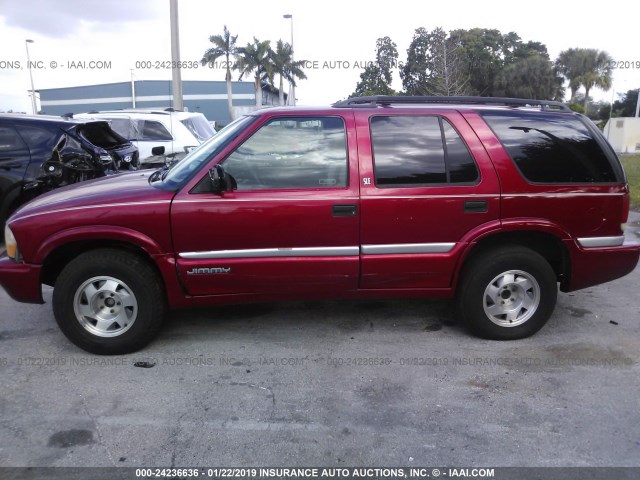 1GKCS13W3Y2202381 - 2000 GMC JIMMY RED photo 6