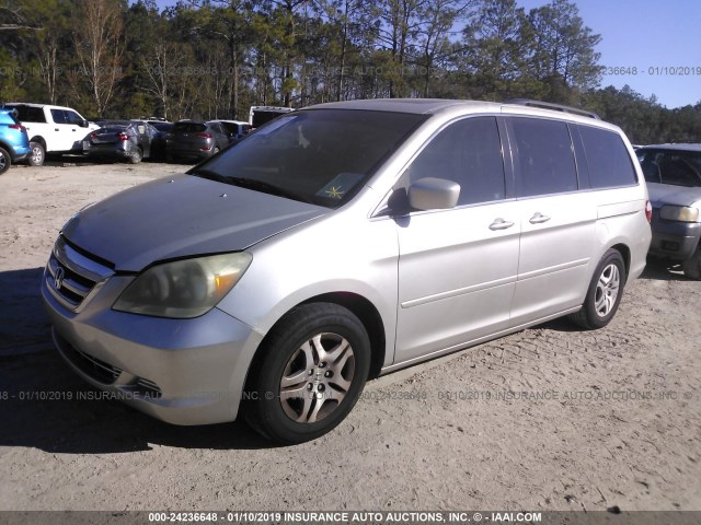 5FNRL38675B024281 - 2005 HONDA ODYSSEY EXL SILVER photo 2