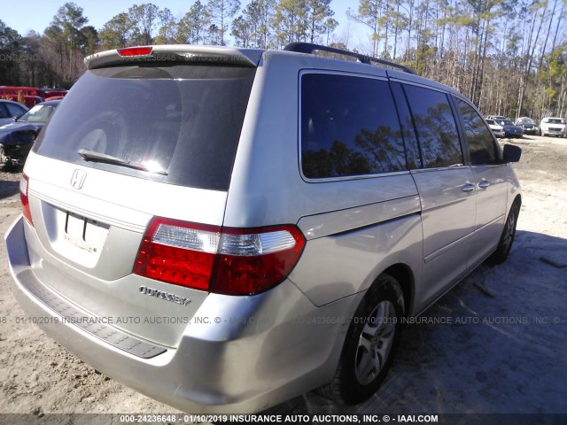 5FNRL38675B024281 - 2005 HONDA ODYSSEY EXL SILVER photo 4