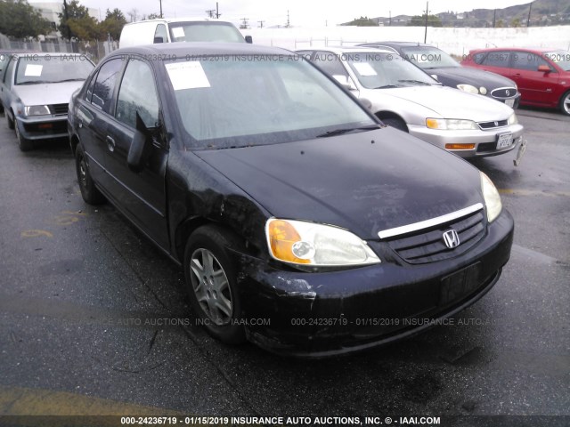 2HGES16533H532174 - 2003 HONDA CIVIC LX BLACK photo 1