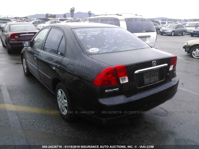 2HGES16533H532174 - 2003 HONDA CIVIC LX BLACK photo 3