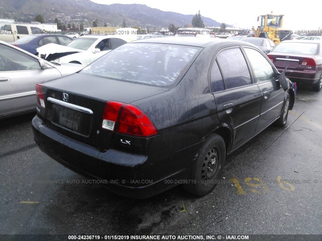 2HGES16533H532174 - 2003 HONDA CIVIC LX BLACK photo 4