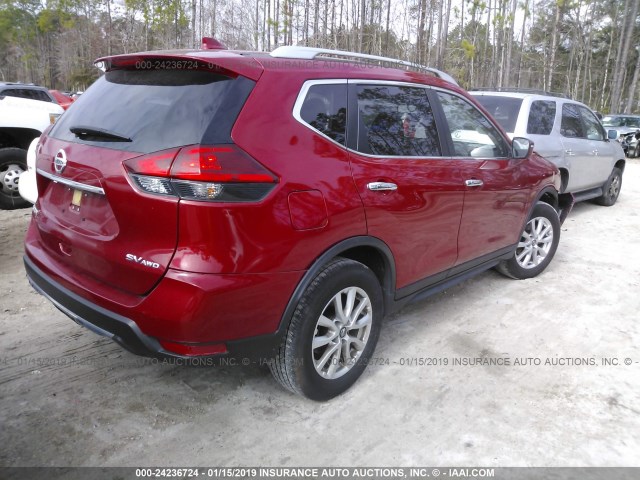 JN8AT2MV3HW267823 - 2017 NISSAN ROGUE S/SL/SV RED photo 4