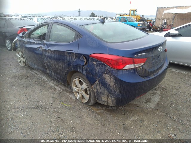 KMHDH4AE4DU797181 - 2013 HYUNDAI ELANTRA GLS/LIMITED BLUE photo 3