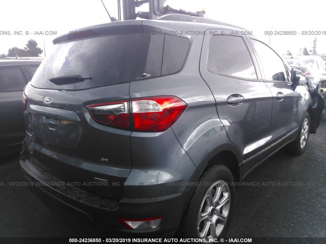 MAJ3P1TE5JC202098 - 2018 FORD ECOSPORT SE GRAY photo 4