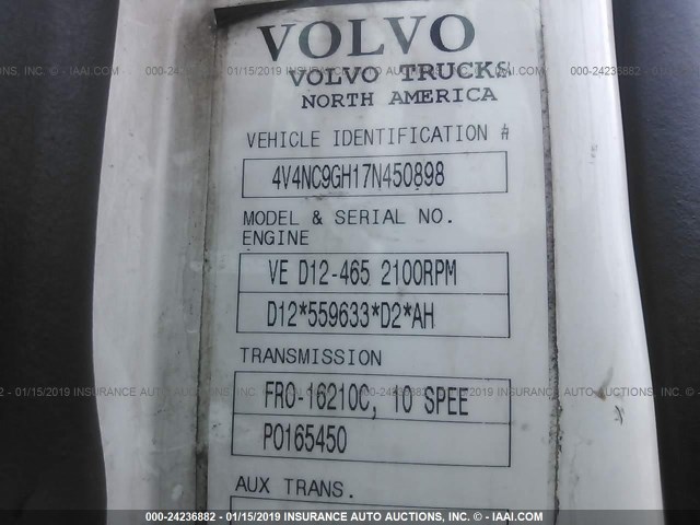 4V4NC9GH17N450898 - 2007 VOLVO VN Unknown photo 9