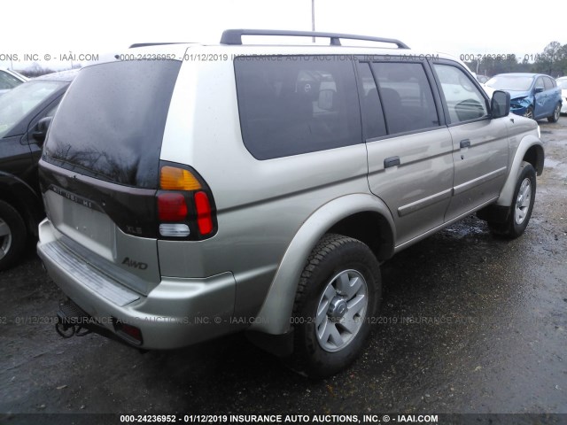 JA4MT31R62P005411 - 2002 MITSUBISHI MONTERO SPORT XLS Champagne photo 4