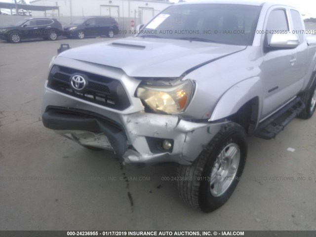 5TFTU4GN3CX016411 - 2012 TOYOTA TACOMA PRERUNNER ACCESS CAB SILVER photo 6