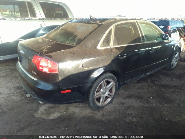 WAUAF78E18A008252 - 2008 AUDI A4 2.0T BLACK photo 4