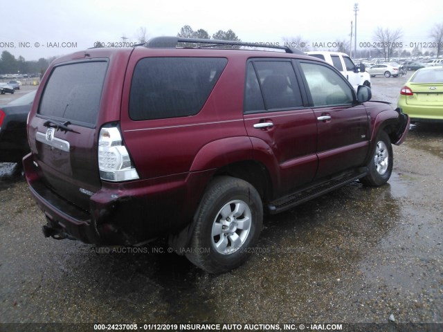 JTEZT14R478011071 - 2007 TOYOTA 4RUNNER SR5/SPORT MAROON photo 4