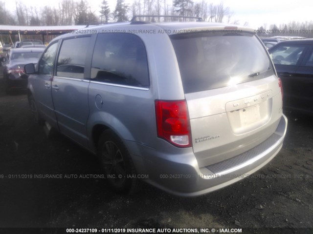 2C4RDGCG4HR672870 - 2017 DODGE GRAND CARAVAN SXT SILVER photo 3