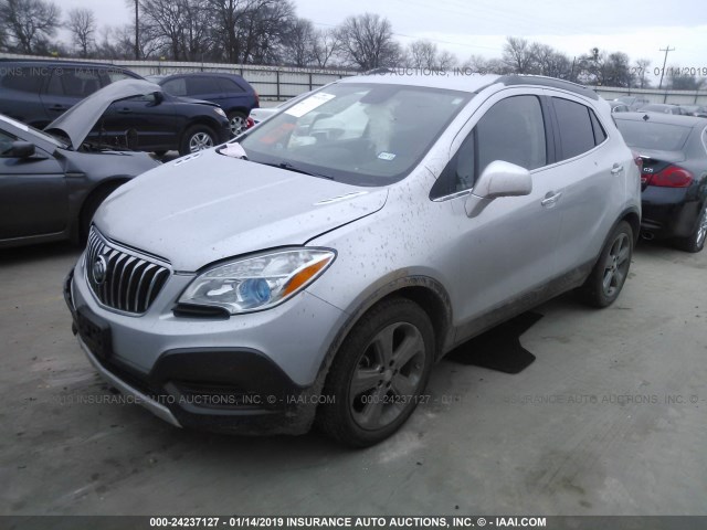 KL4CJASB9DB097332 - 2013 BUICK ENCORE SILVER photo 2