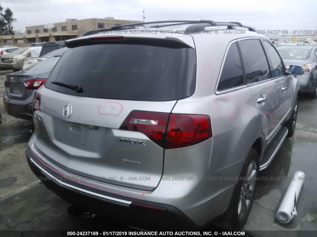 2HNYD2H71BH547372 - 2011 ACURA MDX ADVANCE SILVER photo 4