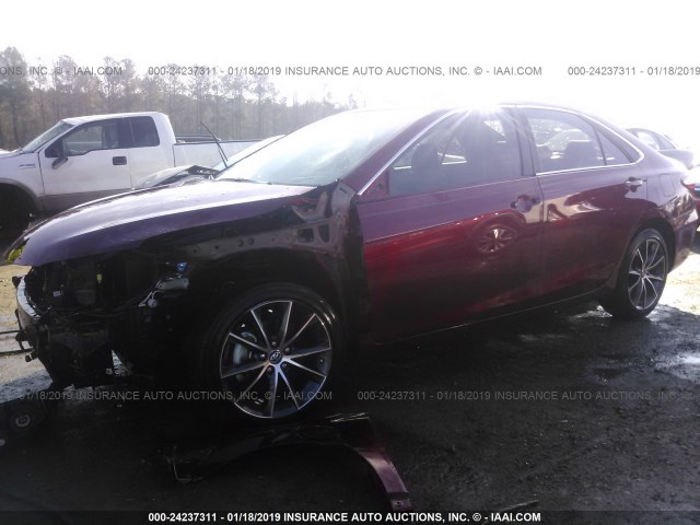 4T1BF1FK2FU893789 - 2015 TOYOTA CAMRY LE/XLE/SE/XSE 红色 照片 2